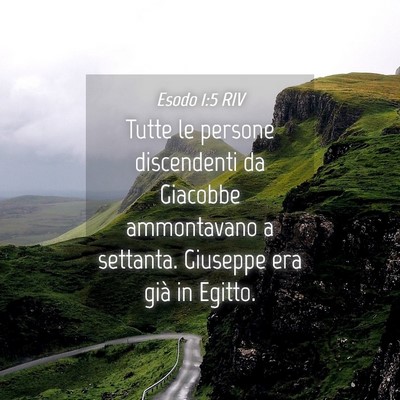 Picture 04 - Esodo 1:5 RIV - Tutte le persone discendenti da Giacobbe - Bible Verse Picture