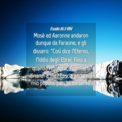 Picture 04 - Esodo 10:3 RIV - Mosè ed Aaronne andaron dunque da Faraone, e gli - Bible Verse Picture