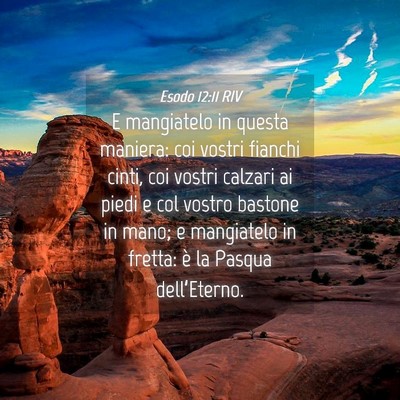 Picture 04 - Esodo 12:11 RIV - E mangiatelo in questa maniera: coi vostri - Bible Verse Picture