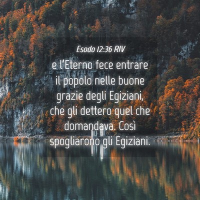 Picture 04 - Esodo 12:36 RIV - e l’Eterno fece entrare il popolo nelle buone - Bible Verse Picture