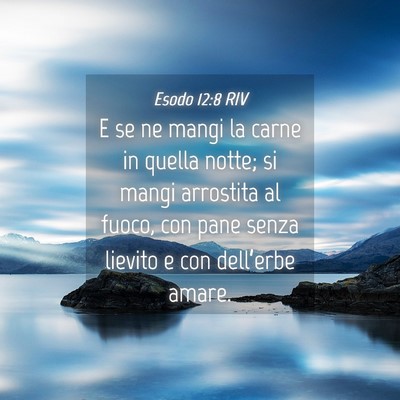 Picture 04 - Esodo 12:8 RIV - E se ne mangi la carne in quella notte; si mangi - Bible Verse Picture