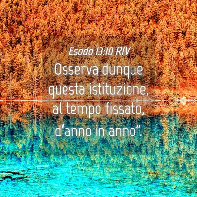 Picture 04 - Esodo 13:10 RIV - Osserva dunque questa istituzione, al tempo - Bible Verse Picture
