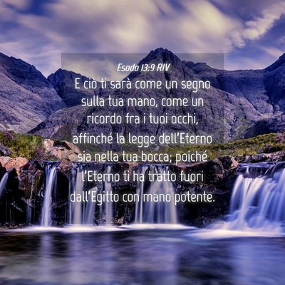 Picture 04 - Esodo 13:9 RIV - E ciò ti sarà come un segno sulla tua mano, - Bible Verse Picture
