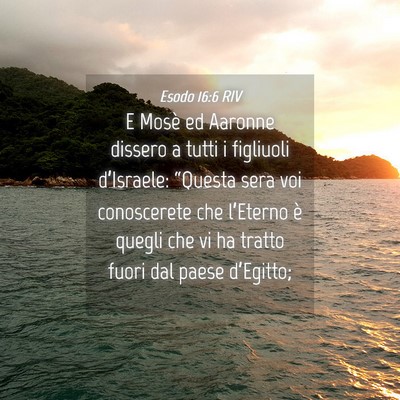 Picture 04 - Esodo 16:6 RIV - E Mosè ed Aaronne dissero a tutti i figliuoli - Bible Verse Picture