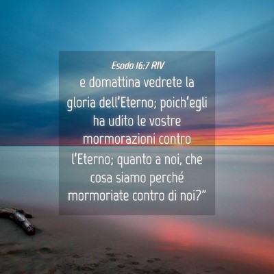 Picture 04 - Esodo 16:7 RIV - e domattina vedrete la gloria dell’Eterno; - Bible Verse Picture