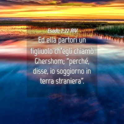 Picture 04 - Esodo 2:22 RIV - Ed ella partorì un figliuolo ch’egli chiamò - Bible Verse Picture