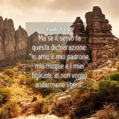 Picture 04 - Esodo 21:5 RIV - Ma se il servo fa questa dichiarazione: “Io amo - Bible Verse Picture