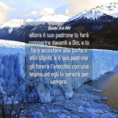 Picture 04 - Esodo 21:6 RIV - allora il suo padrone lo farà comparire davanti - Bible Verse Picture