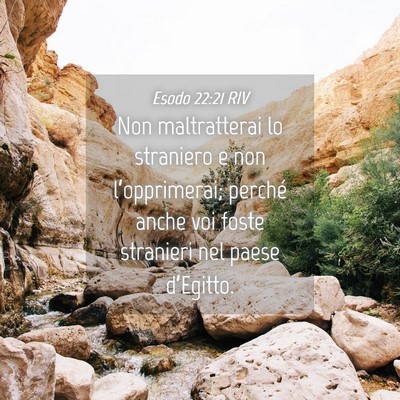 Picture 04 - Esodo 22:21 RIV - Non maltratterai lo straniero e non - Bible Verse Picture