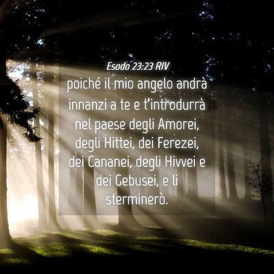 Picture 04 - Esodo 23:23 RIV - poiché il mio angelo andrà innanzi a te e - Bible Verse Picture