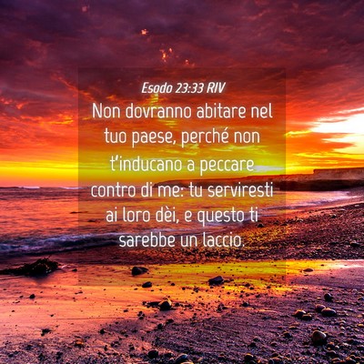 Picture 04 - Esodo 23:33 RIV - Non dovranno abitare nel tuo paese, perché non - Bible Verse Picture