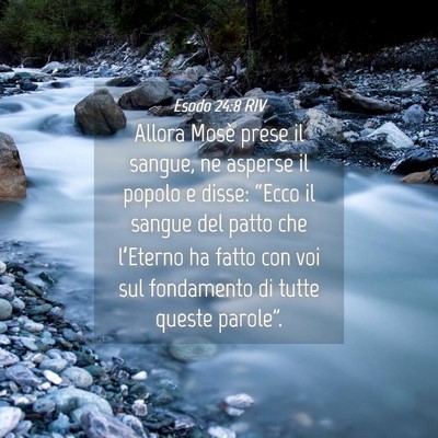 Picture 04 - Esodo 24:8 RIV - Allora Mosè prese il sangue, ne asperse il - Bible Verse Picture