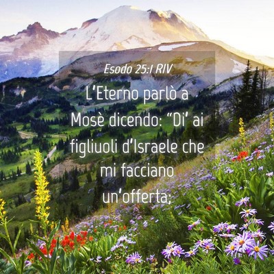 Picture 04 - Esodo 25:1 RIV - L’Eterno parlò a Mosè dicendo: “Di’ ai - Bible Verse Picture