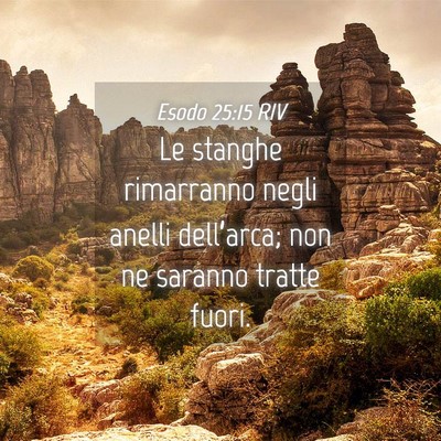 Picture 04 - Esodo 25:15 RIV - Le stanghe rimarranno negli anelli dell’arca; - Bible Verse Picture