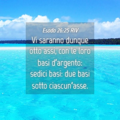 Picture 04 - Esodo 26:25 RIV - Vi saranno dunque otto assi, con le loro basi - Bible Verse Picture