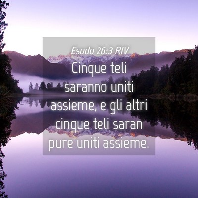 Picture 04 - Esodo 26:3 RIV - Cinque teli saranno uniti assieme, e gli altri - Bible Verse Picture