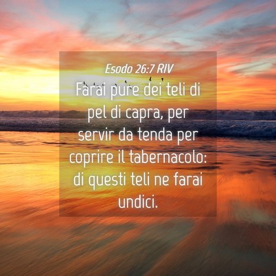 Picture 04 - Esodo 26:7 RIV - Farai pure dei teli di pel di capra, per servir - Bible Verse Picture