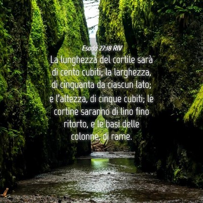 Picture 04 - Esodo 27:18 RIV - La lunghezza del cortile sarà di cento cubiti; - Bible Verse Picture