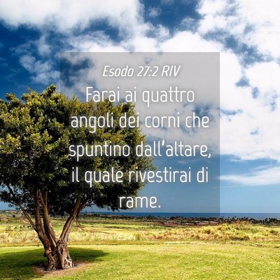 Picture 04 - Esodo 27:2 RIV - Farai ai quattro angoli dei corni che spuntino - Bible Verse Picture