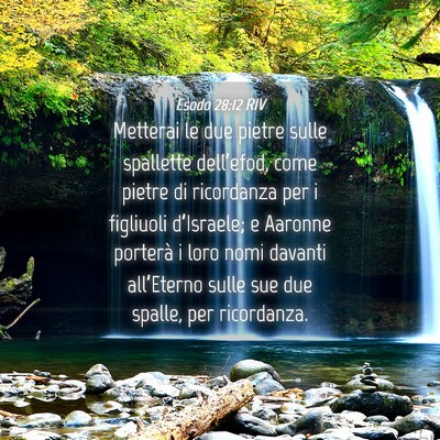 Picture 04 - Esodo 28:12 RIV - Metterai le due pietre sulle spallette - Bible Verse Picture