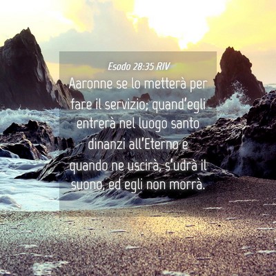 Picture 04 - Esodo 28:35 RIV - Aaronne se lo metterà per fare il servizio; - Bible Verse Picture