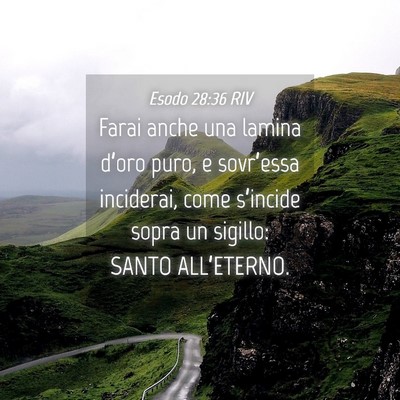 Picture 04 - Esodo 28:36 RIV - Farai anche una lamina d’oro puro, e - Bible Verse Picture
