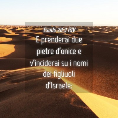 Picture 04 - Esodo 28:9 RIV - E prenderai due pietre d’onice e v’inciderai - Bible Verse Picture