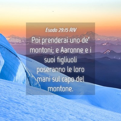 Picture 04 - Esodo 29:15 RIV - Poi prenderai uno de’ montoni; e Aaronne e i - Bible Verse Picture