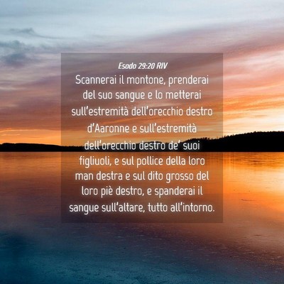 Picture 04 - Esodo 29:20 RIV - Scannerai il montone, prenderai del suo sangue e - Bible Verse Picture
