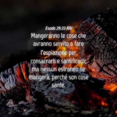 Picture 04 - Esodo 29:33 RIV - Mangeranno le cose che avranno servito a fare - Bible Verse Picture