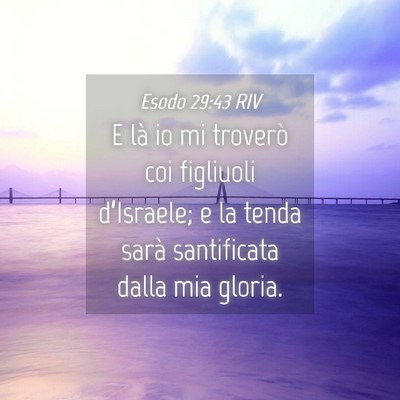 Picture 04 - Esodo 29:43 RIV - E là io mi troverò coi figliuoli d’Israele; e - Bible Verse Picture