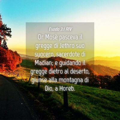 Picture 04 - Esodo 3:1 RIV - Or Mosè pasceva il gregge di Jethro suo suocero, - Bible Verse Picture