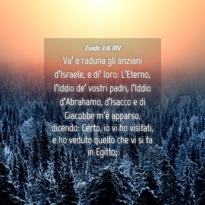 Picture 04 - Esodo 3:16 RIV - Va’ e raduna gli anziani d’Israele, e di’ - Bible Verse Picture
