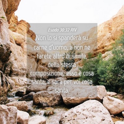 Picture 04 - Esodo 30:32 RIV - Non lo si spanderà su carne d’uomo, e non ne - Bible Verse Picture