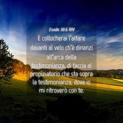 Picture 04 - Esodo 30:6 RIV - E collocherai l’altare davanti al velo ch’è - Bible Verse Picture