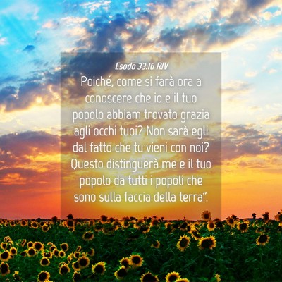 Picture 04 - Esodo 33:16 RIV - Poiché, come si farà ora a conoscere che io e - Bible Verse Picture