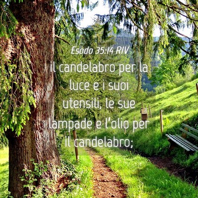 Picture 04 - Esodo 35:14 RIV - il candelabro per la luce e i suoi utensili, le - Bible Verse Picture