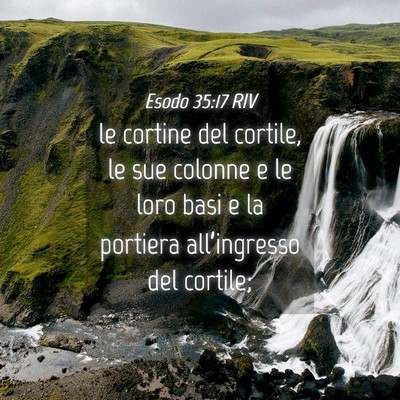 Picture 04 - Esodo 35:17 RIV - le cortine del cortile, le sue colonne e le loro - Bible Verse Picture