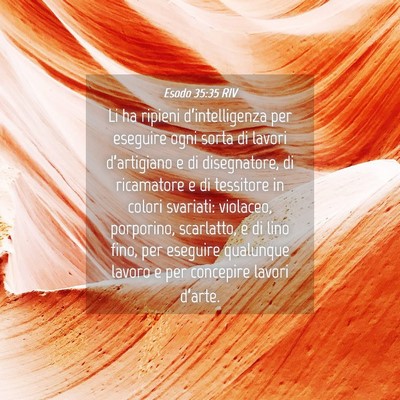 Picture 04 - Esodo 35:35 RIV - Li ha ripieni d’intelligenza per eseguire ogni - Bible Verse Picture