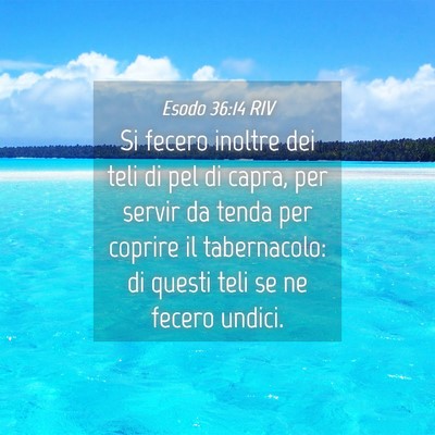 Picture 04 - Esodo 36:14 RIV - Si fecero inoltre dei teli di pel di capra, per - Bible Verse Picture