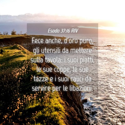 Picture 04 - Esodo 37:16 RIV - Fece anche, d’oro puro, gli utensili da mettere - Bible Verse Picture