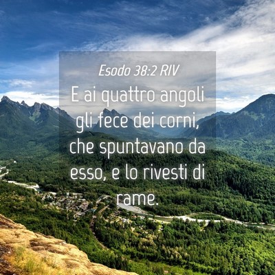 Picture 04 - Esodo 38:2 RIV - E ai quattro angoli gli fece dei corni, che - Bible Verse Picture