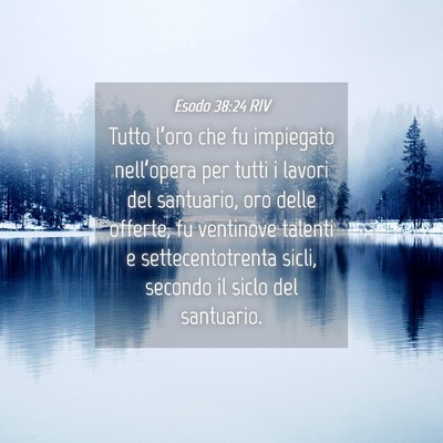 Picture 04 - Esodo 38:24 RIV - Tutto l’oro che fu impiegato nell’opera per - Bible Verse Picture