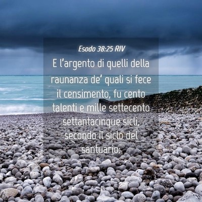 Picture 04 - Esodo 38:25 RIV - E l’argento di quelli della raunanza de’ - Bible Verse Picture