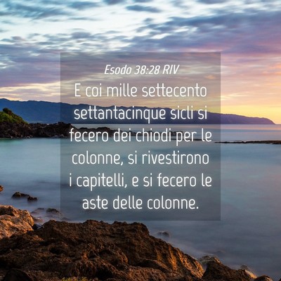 Picture 04 - Esodo 38:28 RIV - E coi mille settecento settantacinque sicli si - Bible Verse Picture