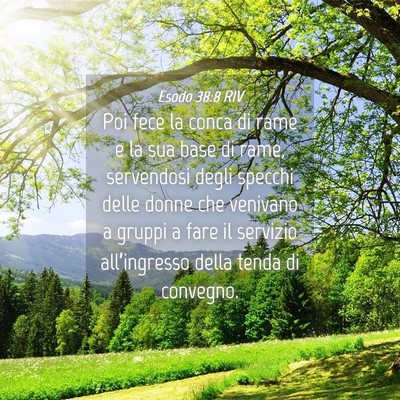 Picture 04 - Esodo 38:8 RIV - Poi fece la conca di rame e la sua base di rame, - Bible Verse Picture