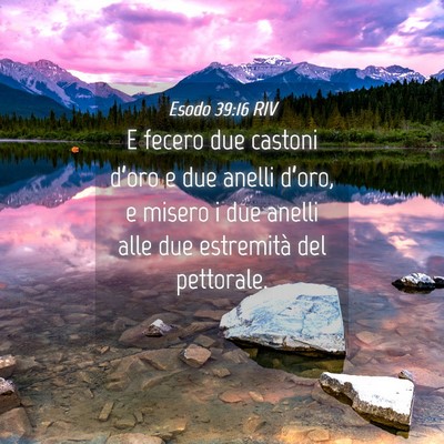 Picture 04 - Esodo 39:16 RIV - E fecero due castoni d’oro e due anelli - Bible Verse Picture