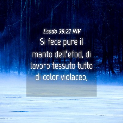 Picture 04 - Esodo 39:22 RIV - Si fece pure il manto dell’efod, di lavoro - Bible Verse Picture