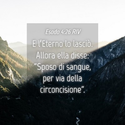 Picture 04 - Esodo 4:26 RIV - E l’Eterno lo lasciò. Allora ella disse: - Bible Verse Picture