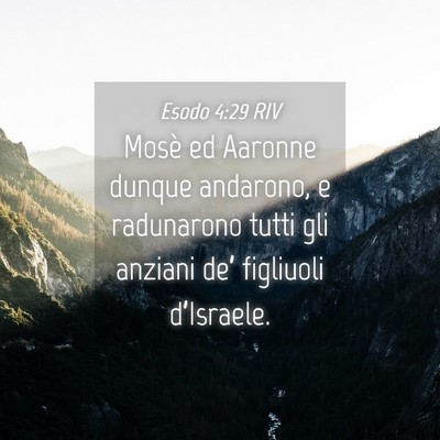 Picture 04 - Esodo 4:29 RIV - Mosè ed Aaronne dunque andarono, e radunarono - Bible Verse Picture